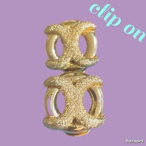 Gold Clip On Earrings.